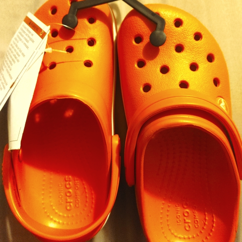 Orange crocs